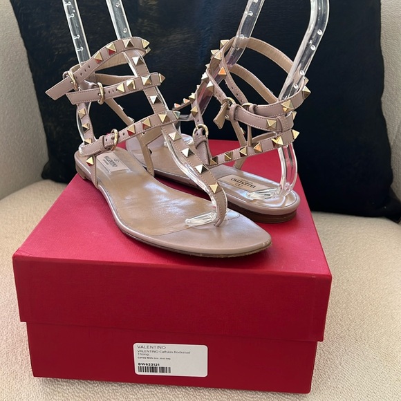 Valentino Rockstud Gladiator Sandal Poudre sz 39.5 - Picture 1 of 8